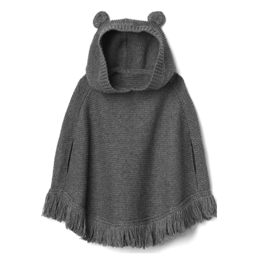 GAP Kids Gray Hooded Sweater with Bear Ears